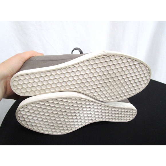 Caslon Gray Leather Lace, Zip Up Wedge Heel Sneaker Sole Ankle Booties Women 9.5 - Picture 7 of 9